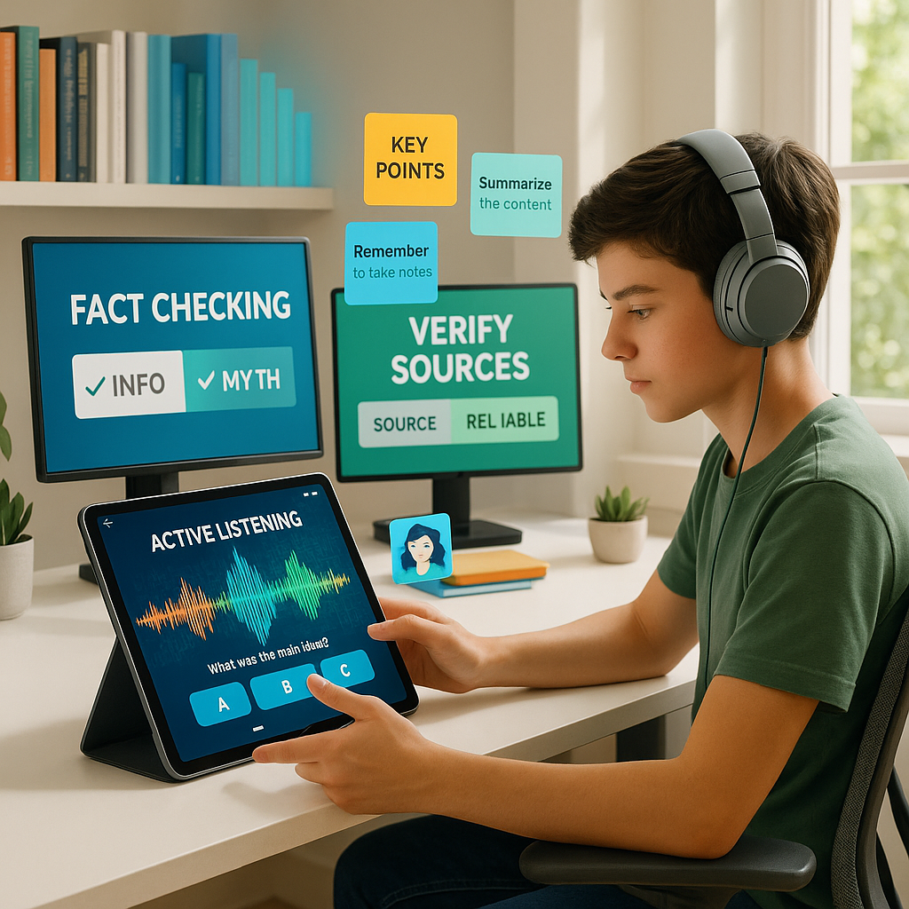 Ascolto Attivo e AI: Esercizi Audio e Strategie per Verificare le Fonti a Scuola